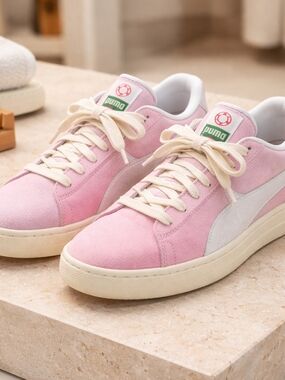 Puma Women's Suede Pink Sneakers Size 9 Retro Low Tops Casual Shoes